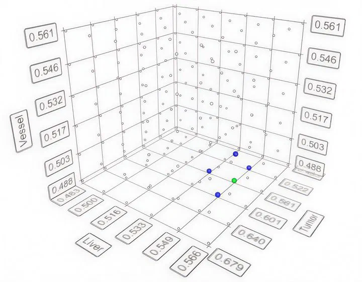 Parameter space of material properties and outcome